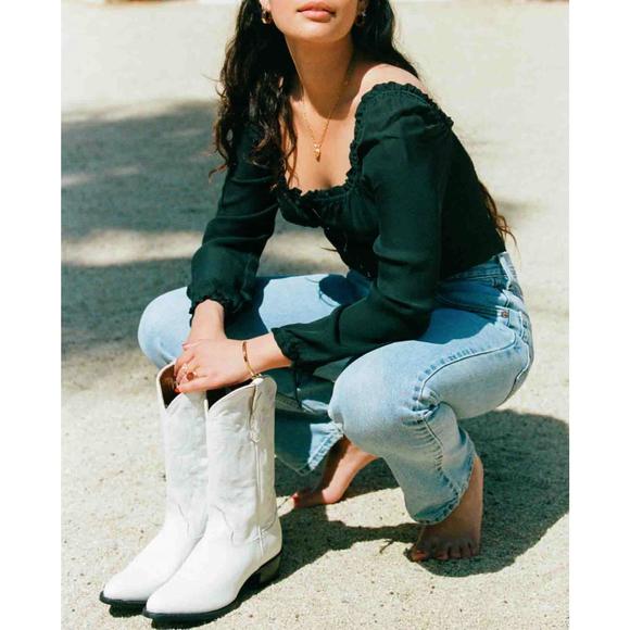 NEW MERRIT CHARLES dakota top in emerald - Picture 2 of 4